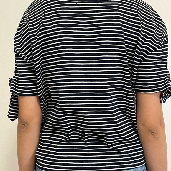 Striped Bow Tie Sleeve Shirt - Picture 2 of 3